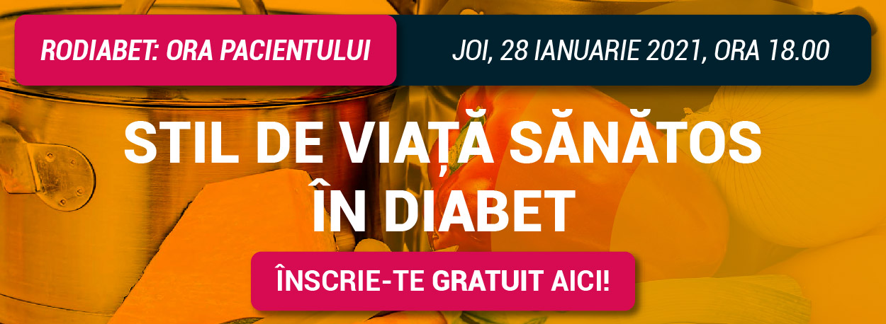 Află care e ”Stilul de viață sănătos în Diabet” la Ora Pacientului RoDiabet din 28 ianuarie
