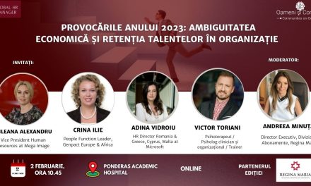Comunitatea OSC-GlobalHrManager discută despre ambiguitatea economică și retenția talentelor în organizație, pe 2 februarie, la Ponderas Academic Hospital